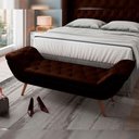 Ver imagem 1 de Puff Recamier Decorativo com Tachas 195 cm Santorini P05 Couríssimo Marrom - Lyam Decor