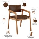 Ver imagem 5 de Cadeira para Sala de Jantar Estar Living Giorgia B04 Couríssimo Marrom - Lyam Decor