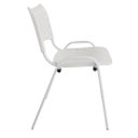 Ver imagem 3 de Kit com 4 Cadeiras Iso para Escola Escritório Comércio Branca Base Branca