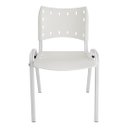 Ver imagem 4 de Kit com 4 Cadeiras Iso para Escola Escritório Comércio Branca Base Branca