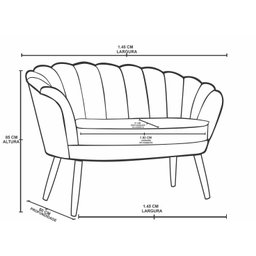Kit 02 Poltronas Decorativas e Namoradeira Sofá Pétala Luxo Veludo Roxo Pés Palito - Visan Estofados - 5