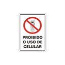 Ver imagem 1 de Placa de Poliestireno Auto-adesiva 20x30cm Proibido o Uso de Celular - 250 Al - Sinalize Placa Ps 20