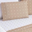 Ver imagem 1 de Cobre Leito + Jogo de Cama King + Jogo de Banho Petit Poá 12 Peças 100% Poliéster - Caqui