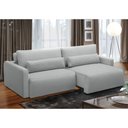 Ver imagem 2 de Sofá Retrátil Reclinável 210cm Sinna F05 Linho Impermeabilizado Cinza Claro - Mpozenato