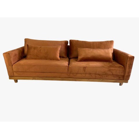 Sofá Chesterfield London 2,30m Suede Terracota
