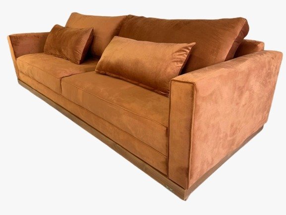 Sofá Chesterfield London 2,30m Suede Terracota - 2