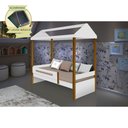 Ver imagem 2 de Cama Montessoriana Infantil Solteiro Sara - Branco/amêndoa Incluso Lousa Mágica