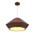 Ver imagem 1 de Lustre Pendente Facetado Diamante 72x32cm 3xE27 Madeira - Imbuia