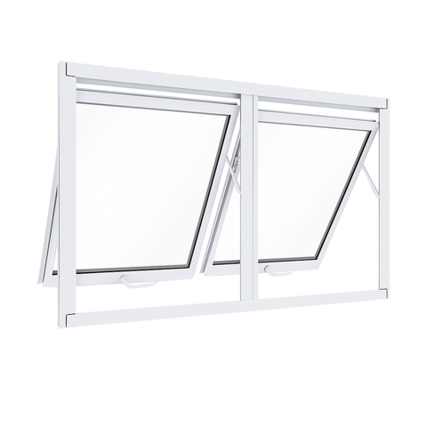 Janela Maxim Ar 2 Seções Aluminio Branco Linha 25 - 40x200