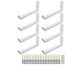Ver imagem 1 de 8 Suportes para Prateleira Suspensa de Parede 20cm Design em L Estilo Modernoi Embutido Branco