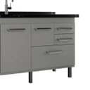 Ver imagem 4 de Gabinete de Cozinha 3 Portas 100% Mdf Balcão 144 Cm Armário:cinza Cobalto