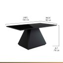 Ver imagem 3 de Mesa de Jantar Retangular 6 Cadeiras 160x90cm Lia Tampo Vidro Preto CCS