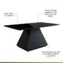 Ver imagem 2 de Mesa de Jantar Retangular 6 Cadeiras 160x90cm Lia Tampo Vidro Preto CCS