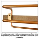 Ver imagem 4 de Porta Toalhas com Prateleira para Banheiro Lavabo Cozinha Accadia - Dourado/jade