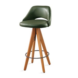 Banqueta Giratória Estofada com Encosto Nicole