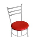 Ver imagem 3 de Mesa de Jantar Redonda 80cm Imbuia com 4 Cadeiras Estofada Cinza
