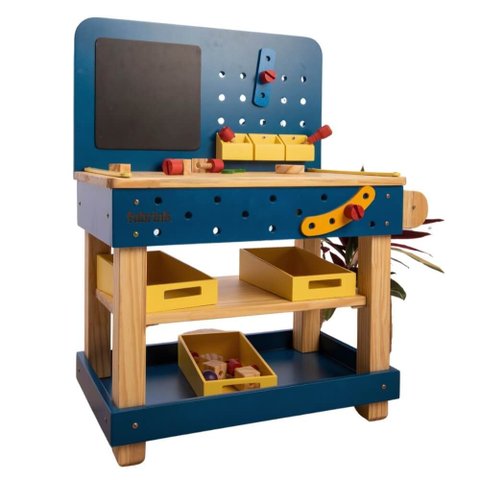 Oficina Infantil de Madeira Azul Petróleo Fabrink