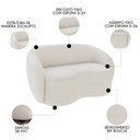 Ver imagem 6 de Sofá 3 Lugares Living 180cm e 1 Poltrona Giratória Garbin K04 Bouclê Bege - Mpozenato