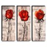 Quadros De Pintura Rosas Vermelhas 105x40cm-1532 - 1