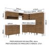 Armário de Cozinha Completa de Canto 417cm Rustic Emilly Madesa 02 - 4