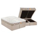 Ver imagem 1 de Cama Box Baú King: Colchão Molas Ensacadas Castor Pocket Silver Star Air One Face + Base CRC Suede