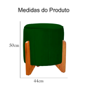 Ver imagem 4 de Puff Jade Suede Verde Pés de Madeira - Vallisa Decor