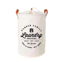 Ver imagem 1 de Cesto Laundry C/ Saco Interno e Alças em Couro
