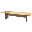 Ver imagem 2 de Mesa Reunião Escritório 8 Lugares 2,70m x 0,90m com 2 Caixas de Tomadas e Pés Painel Corporate F5 Bege/Macadâmia/Branco