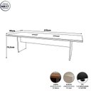 Ver imagem 3 de Mesa Reunião Escritório 8 Lugares 2,70m x 0,90m com 2 Caixas de Tomadas e Pés Painel Corporate F5 Bege/Macadâmia/Branco