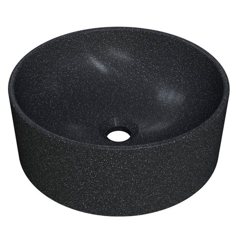 Cuba Pia para Banheiro Redonda 34cm Sara C08 Preto Granit - Mpozenato