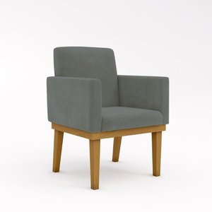 Cadeira Escritório Recepção Poltrona Reforçada Decorativa Cor:cinza