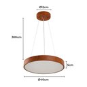 Ver imagem 3 de Lustre Pendente Nordecor Oris 2454 40cm Imbuia Led Bivolt