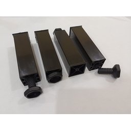 Kit 4 Pés para Armário de Cozinha Paneleiro Balcão Vap Preto Regulável Gabinete Pia Cozinha - 4