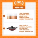 Ver imagem 2 de Kit - Jogo de Churrasco Inox 12 Peças Dynamic + 1 Panela Wok 3,3L 28cm Vermelha - Tramontina