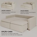 Ver imagem 4 de Sofá Cama Casal Retrátil e Reclinável 3 Lugares Bouclé Bege Creta Uruguai 230cm