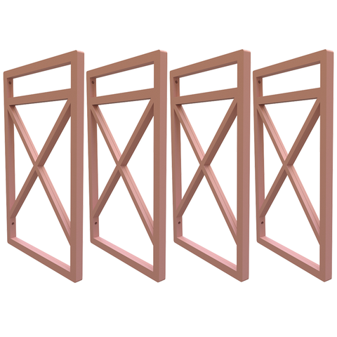 Quatro Suportes Estilo Industrial P/prateleiras 20cm - Rose Gold