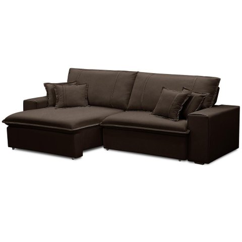 Sofá Retrátil Reclinável para Sala 3 Lugares 250cm Varsov F04 Veludo Marrom Escuro - Lyam Decor