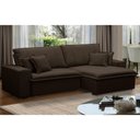 Ver imagem 2 de Sofá Retrátil Reclinável para Sala 3 Lugares 250cm Varsov F04 Veludo Marrom Escuro - Lyam Decor