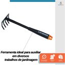 Ver imagem 2 de Ancinho de Mão 5 Dentes Jardim Jardinagem Ferramenta Ideal para Afofar o Solo e Retirar Folhas - Sta