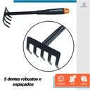 Ver imagem 3 de Ancinho de Mão 5 Dentes Jardim Jardinagem Ferramenta Ideal para Afofar o Solo e Retirar Folhas - Sta