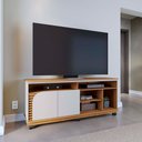 Ver imagem 3 de Rack Bancada Jurerê 1.5 para Sala de Tv até 65 Polegadas Freijó Off White Matte Colibri