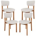 Ver imagem 1 de Kit 04 Cadeiras para Sala de Jantar Cozinha Living Estofada Dara L02 Bouclê Cru - Lyam Decor
