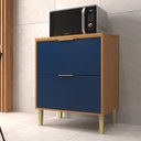 Ver imagem 1 de Balcão de Cozinha 70cm 2 Gavetas Domus Espresso Móveis Marrom/Nogal/Royal