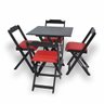 Conjunto Dobrável com 4 Cadeiras Vermelho - 1