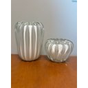 Ver imagem 2 de Conjunto 2 Vasos Muranos Brancos Porta Velas