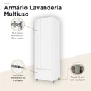 Ver imagem 5 de Armario Lavanderia 2 Portas 2 Gavetas Nesher 70cm 100 MDF
