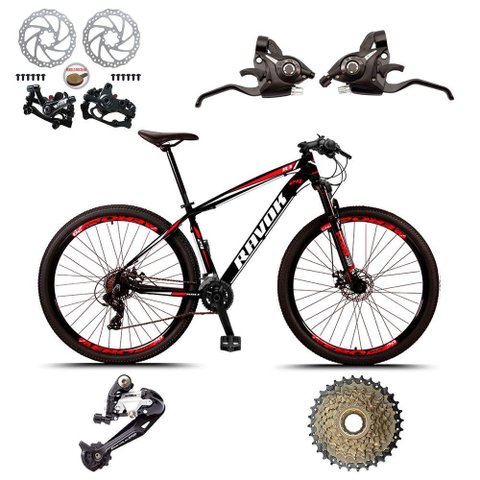 Bicicleta Aro 29 Alumínio Freio a Disco 27 Velocidades Alavanca Cor:azul e Rosa;tamanho:17