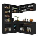 Ver imagem 6 de Armário Cozinha Completa Canto Veneza Mp2089 Multimóveis Preto + Brinde Jogo de Panelas Tramontina