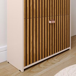 Sapateira Vertical 12 Pares Calçados Multiuso 2 Portas Basculantes Hall de Entrada Quarto Closet - o - 5