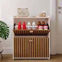 Ver imagem 4 de Sapateira Vertical 12 Pares Calçados Multiuso 2 Portas Basculantes Hall de Entrada Quarto Closet - o